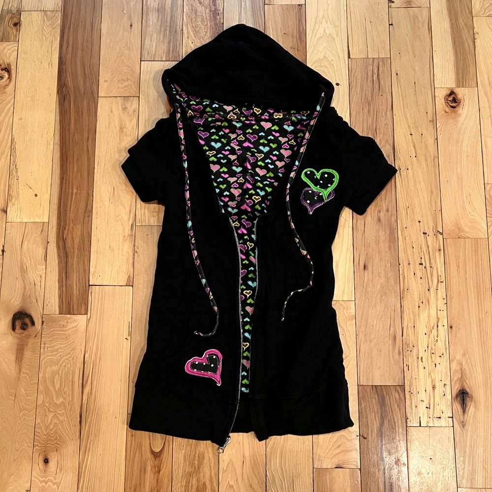 Reversible Short Sleeve Zip Up Hoodie